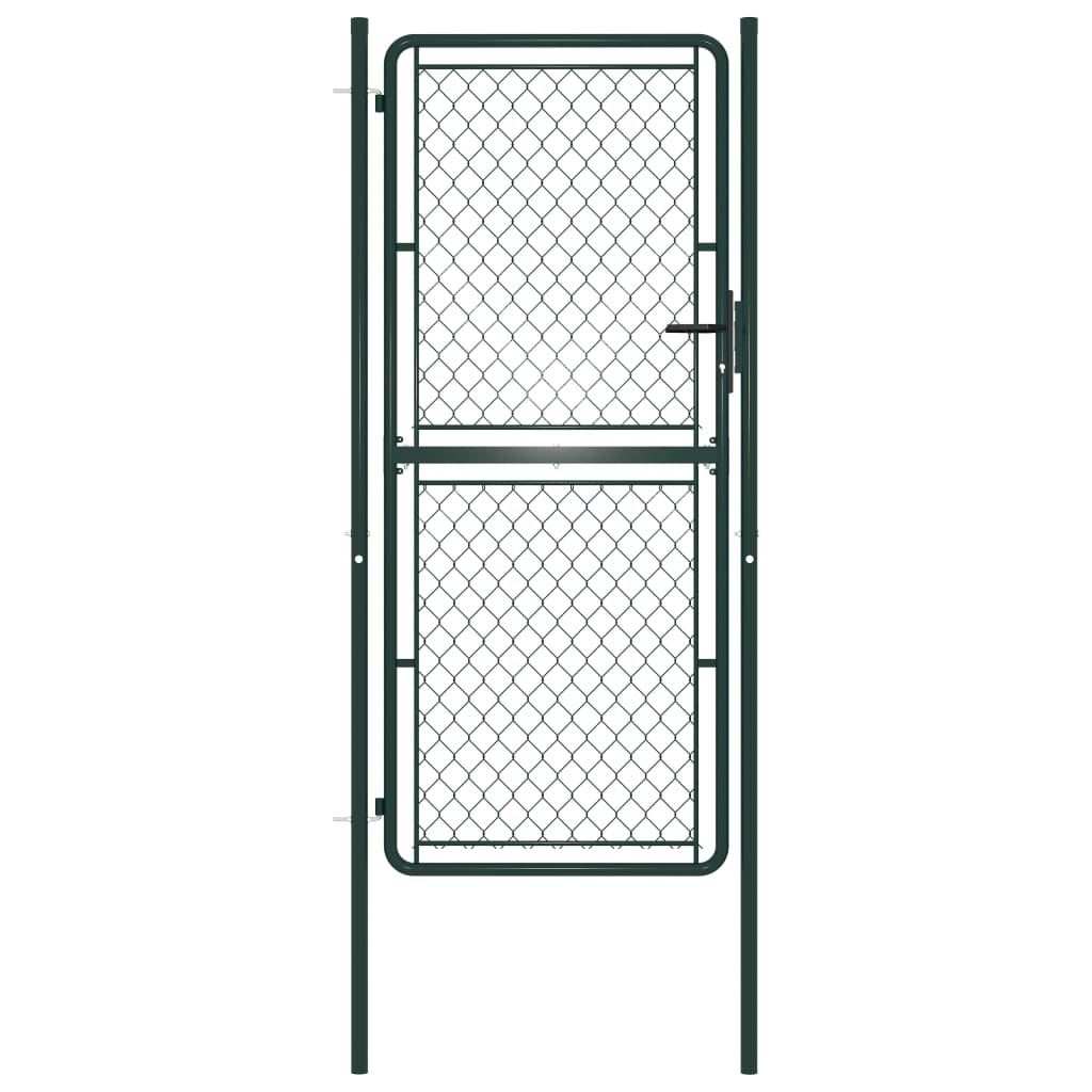 vidaXL Puutarhaportti teräs 100×200 cm vihreä