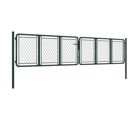 vidaXL Portail de jardin Acier 400 x 75 cm Vert