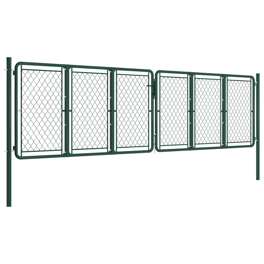 vidaXL Portail de jardin Acier 400 x 100 cm Vert