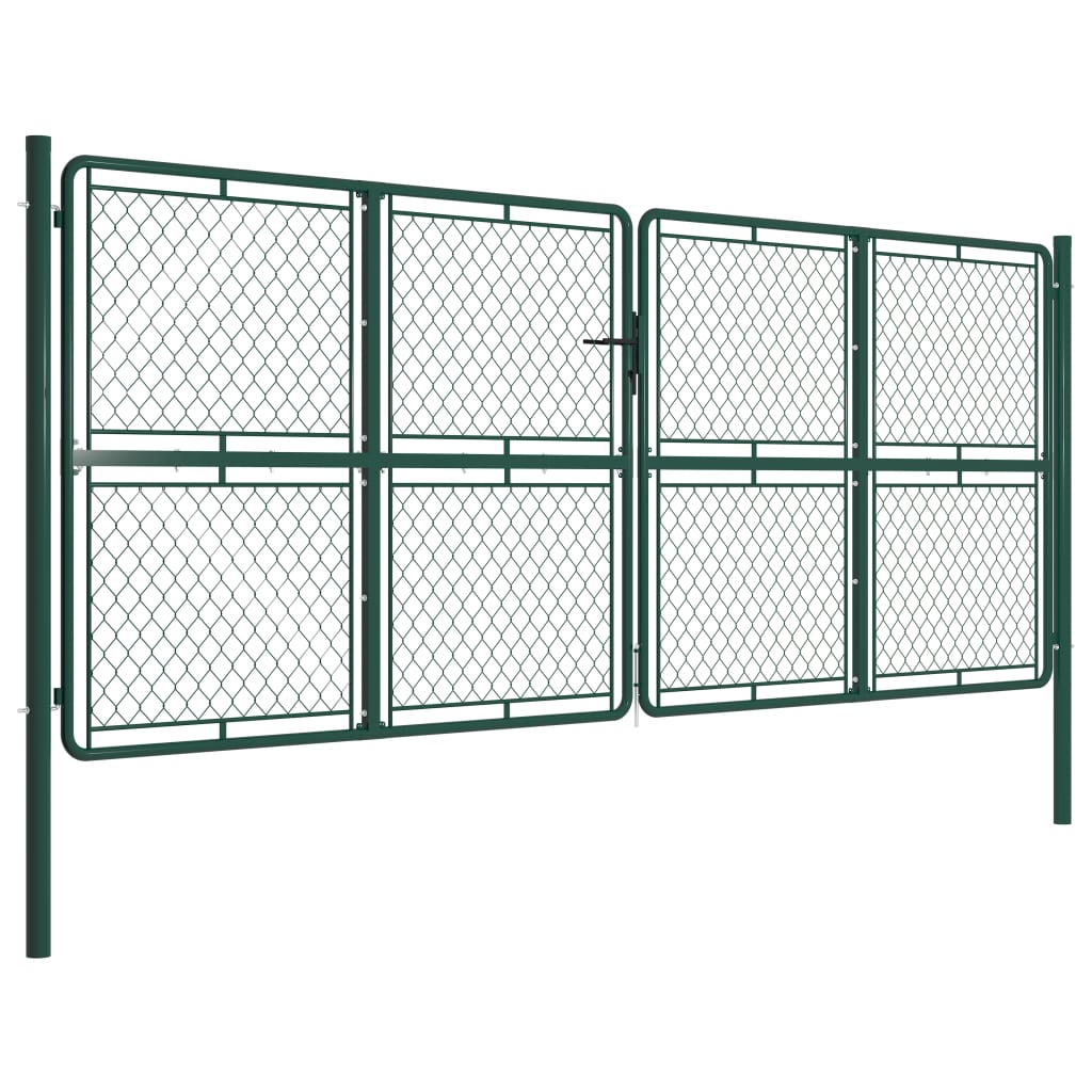 

vidaXL Poort 400x150 cm staal groen