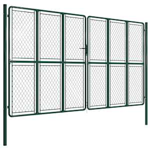 vidaXL Sodo vartai, žalios spalvos, 400x175cm, plienas