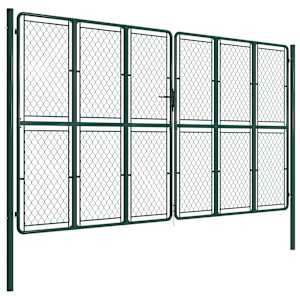 vidaXL Sodo vartai, žalios spalvos, 400x200cm, plienas