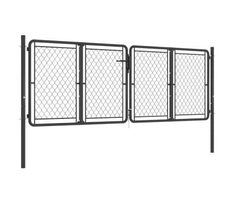 vidaXL Sodo vartai, antracito spalvos, 300x100cm, plienas
