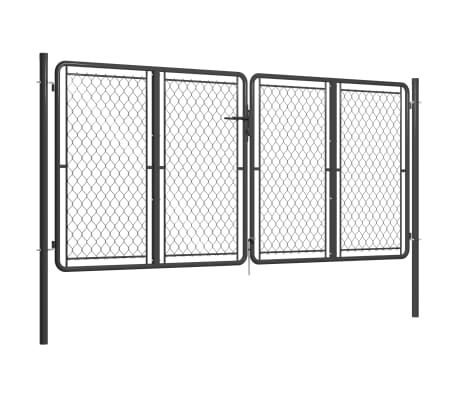 vidaXL Garden Gate Steel 300x125 cm Anthracite