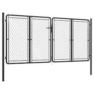 vidaXL Sodo vartai, antracito spalvos, 300x125cm, plienas