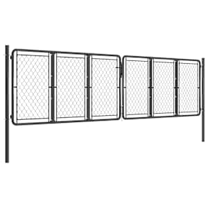 vidaXL Sodo vartai, antracito spalvos, 400x125cm, plienas