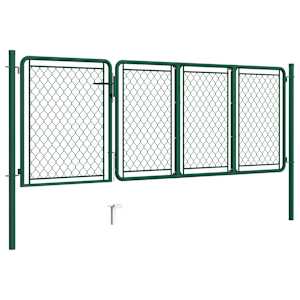 vidaXL Садові Ворота Зелений 100x350 см Сталь