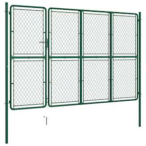 vidaXL Sodo vartai, žalios spalvos, 175x350cm, plienas