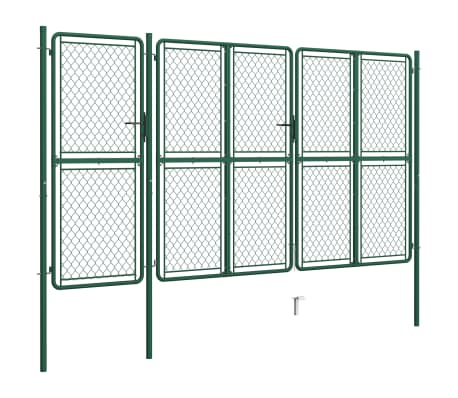 vidaXL Poort 150x395 cm staal groen