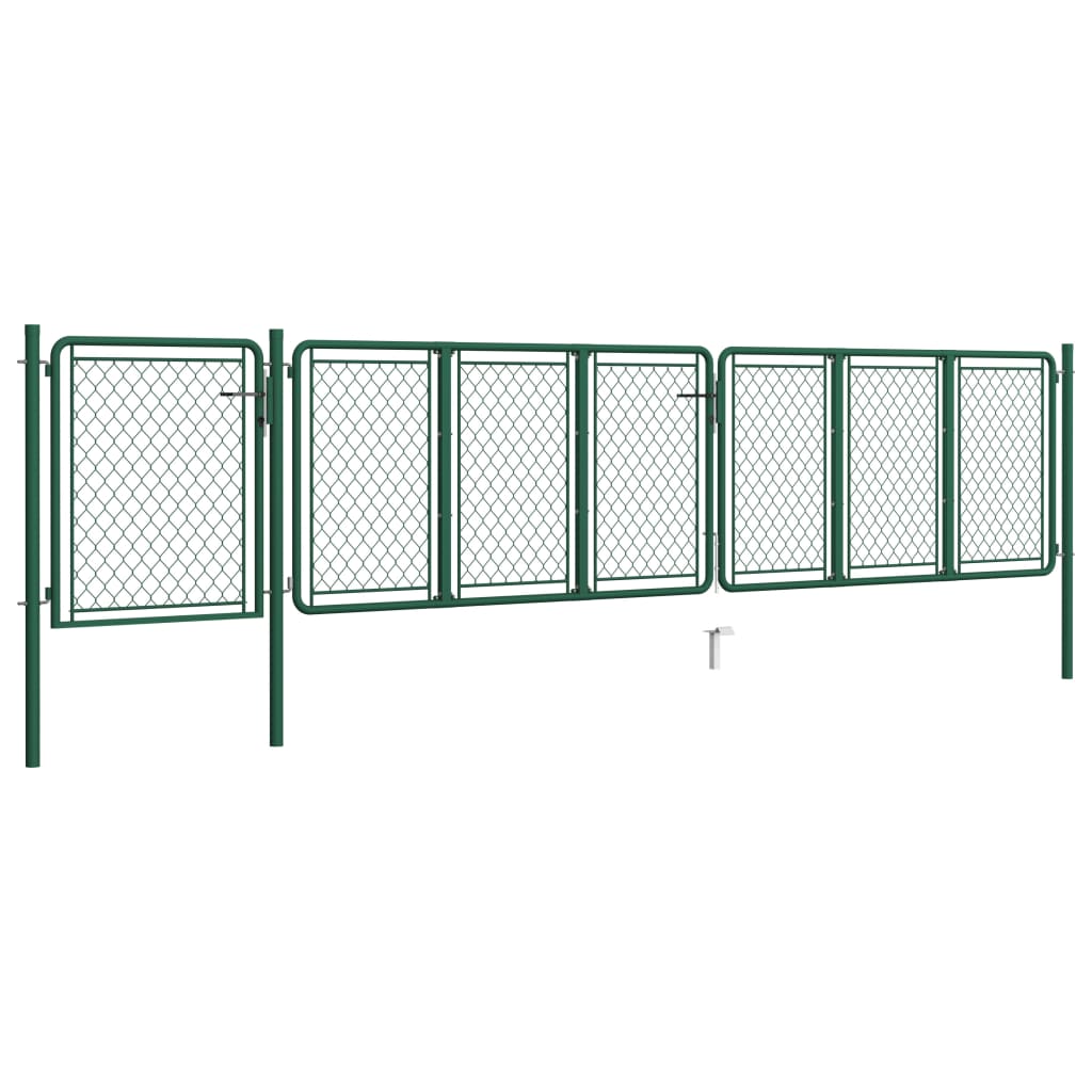 vidaXL Garden Gate Steel 75x495 cm Green