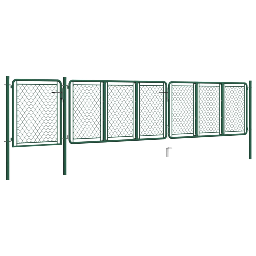 

vidaXL Poort 75x495 cm staal groen