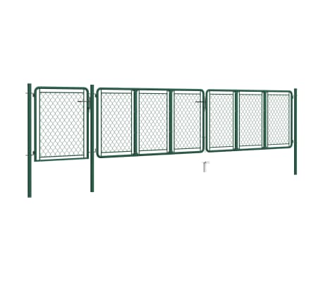 vidaXL Cancello da Giardino in Acciaio 75x495 cm Verde