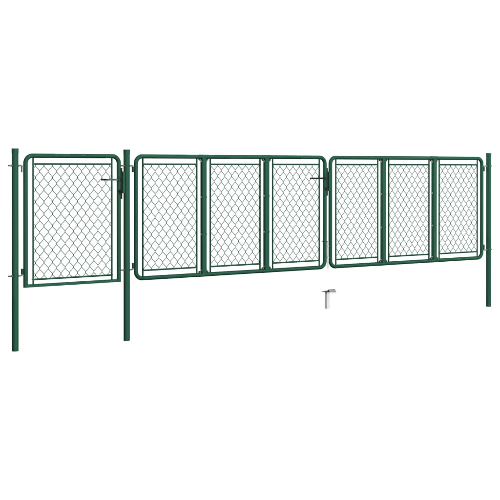 vidaXL Portail de jardin Acier 100x495 cm Vert