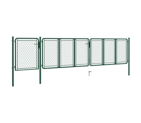 vidaXL Hageport stål 100x495 cm grønn