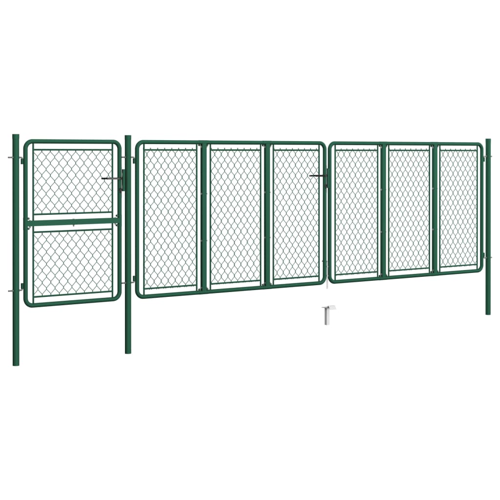 

vidaXL Poort 125x495 cm staal groen