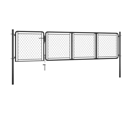 vidaXL Sodo vartai, antracito spalvos, 75x350cm, plienas