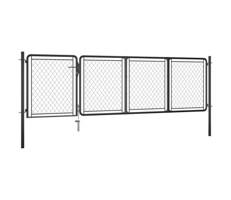vidaXL Sodo vartai, antracito spalvos, 100x350cm, plienas