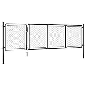 vidaXL Sodo vartai, antracito spalvos, 100x350cm, plienas