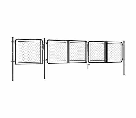 vidaXL Hageport st&aring;l 75x395 cm antrasitt
