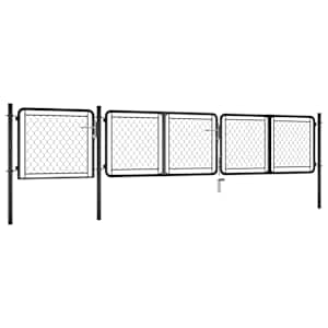 vidaXL Hageport st&aring;l 75x395 cm antrasitt