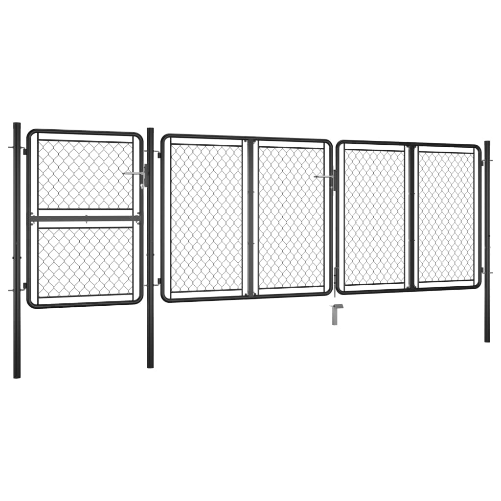 

vidaXL Poort 125x395 cm staal antraciet