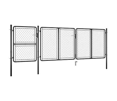 vidaXL Hageport st&aring;l 125x395 cm antrasitt