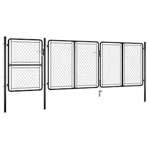 vidaXL Hageport st&aring;l 125x395 cm antrasitt