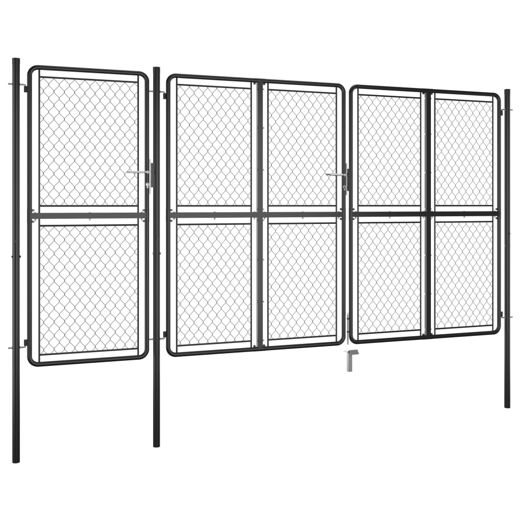 

vidaXL Poort 175x395 cm staal antraciet