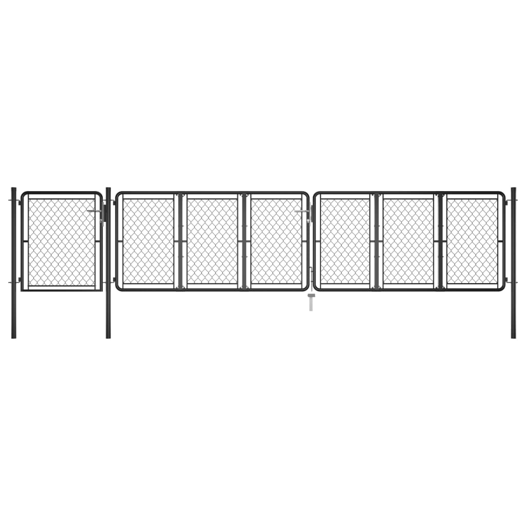 vidaXL Puutarhaportti teräs 100×495 cm antrasiitti