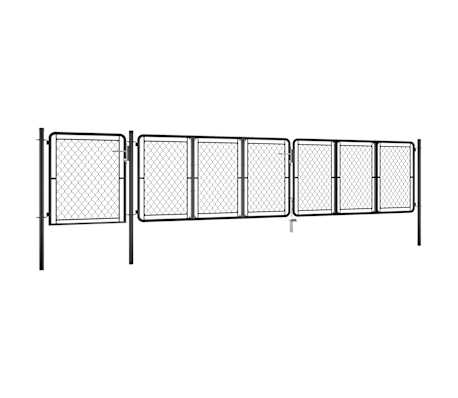 vidaXL Puerta de valla para jard&iacute;n acero gris antracita 100x495 cm