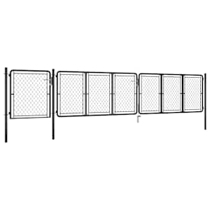 vidaXL Puerta de valla para jard&iacute;n acero gris antracita 100x495 cm