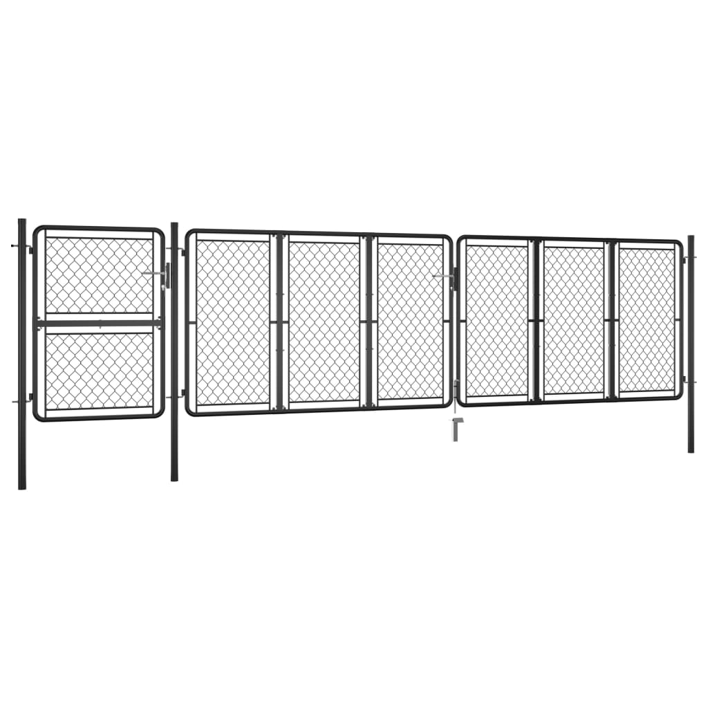 

vidaXL Poort 125x495 cm staal antraciet