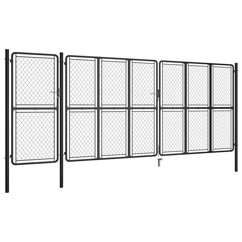 

vidaXL Poort 150x495 cm staal antraciet