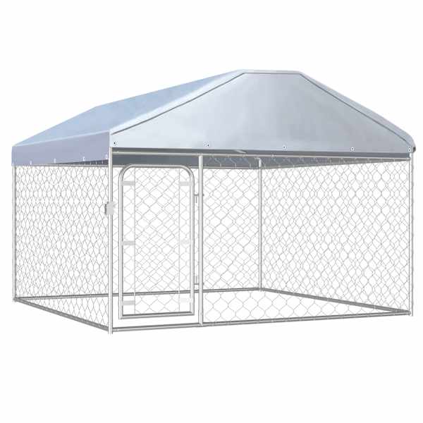 vidaXL katusega koeraaed 200 x 200 x 135 cm