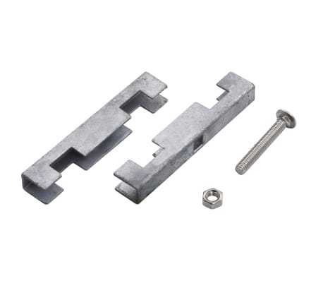 vidaXL Set di Connettori per Griglie da Giardino 10 pz Argento, Argento vidaXL Set di Connettori per Griglie da Giardino 10 pz Argento