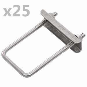 vidaXL U-&uuml;hendus 60 x 40 mm aiapostile, 25 komplekti