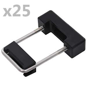 vidaXL U-&uuml;hendus plastist, 60 x 40 mm aiapostile, 25 komplekti