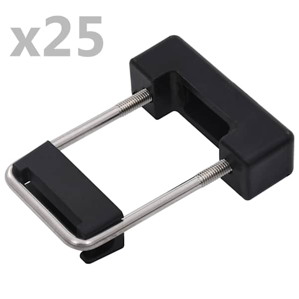 vidaXL U-&uuml;hendus plastist, 60 x 40 mm aiapostile, 25 komplekti