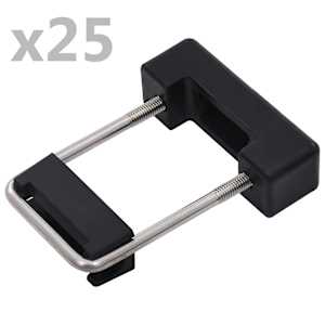 Spona ve tvaru U s plastem pro plotové sloupky 60x40 mm 25 sad - obrázek 1
