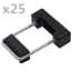  vidaXL 25 szett U-alakú műanyag kerítésoszlop-rögzítő bilincs 60x40 mm termék 2. képe