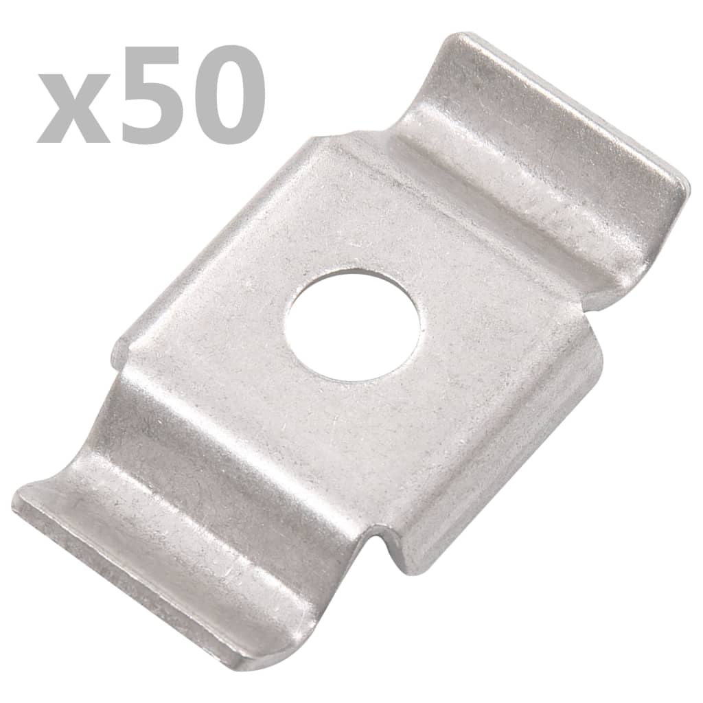vidaXL Cleme de gard tip fluture, 50 buc., oțel inoxidabil