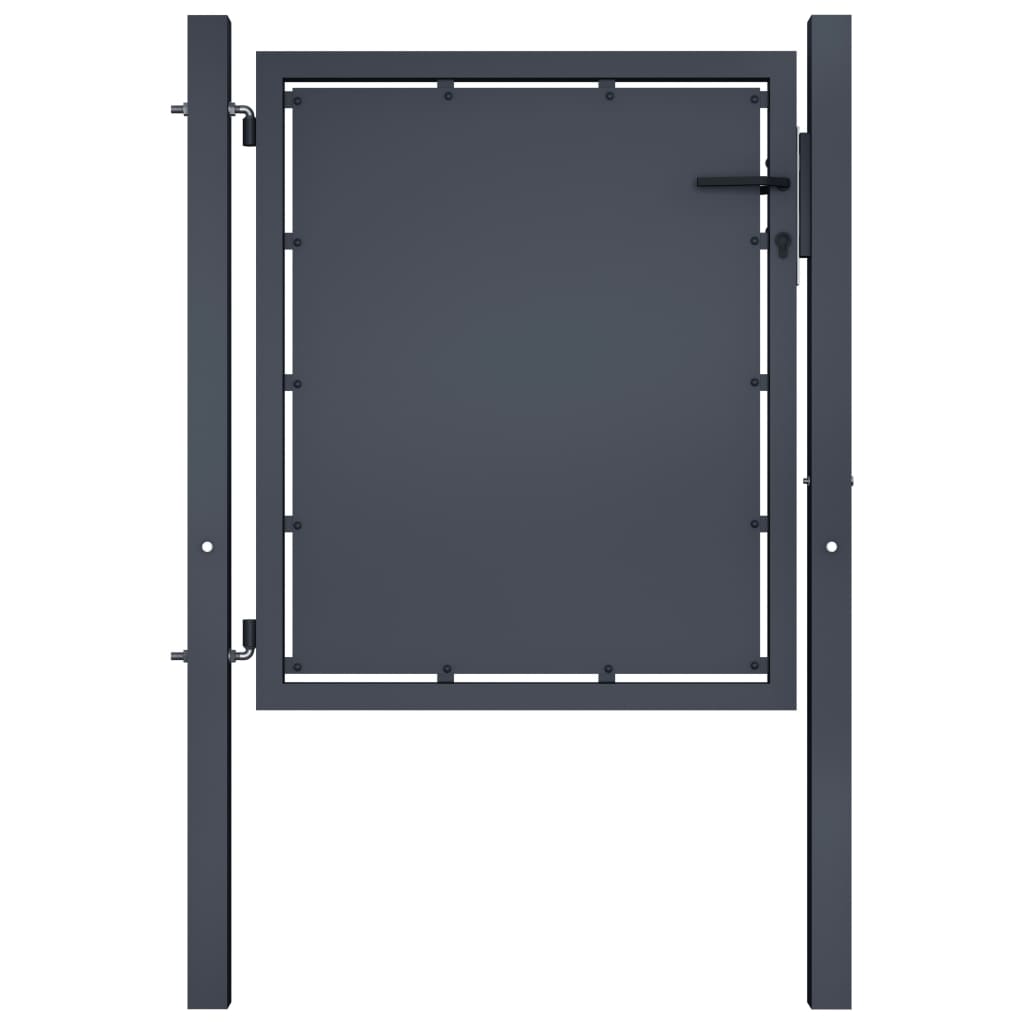 Puerta de jardín de acero gris antracita 100x100 c