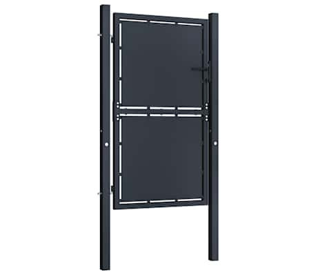 vidaXL Vrtna vrata iz jekla 100x200 cm antracitna