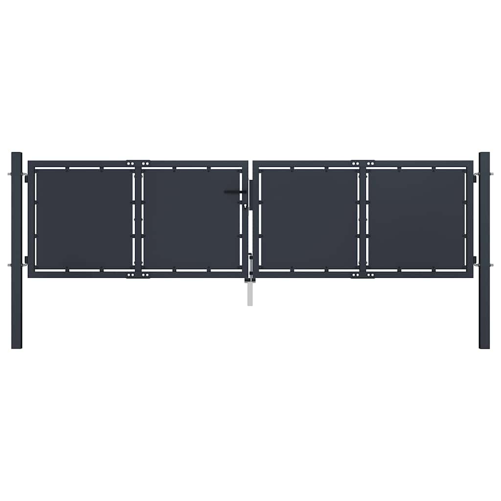 vidaXL Zahradní brána ocelová 300 x 100 cm antracitová