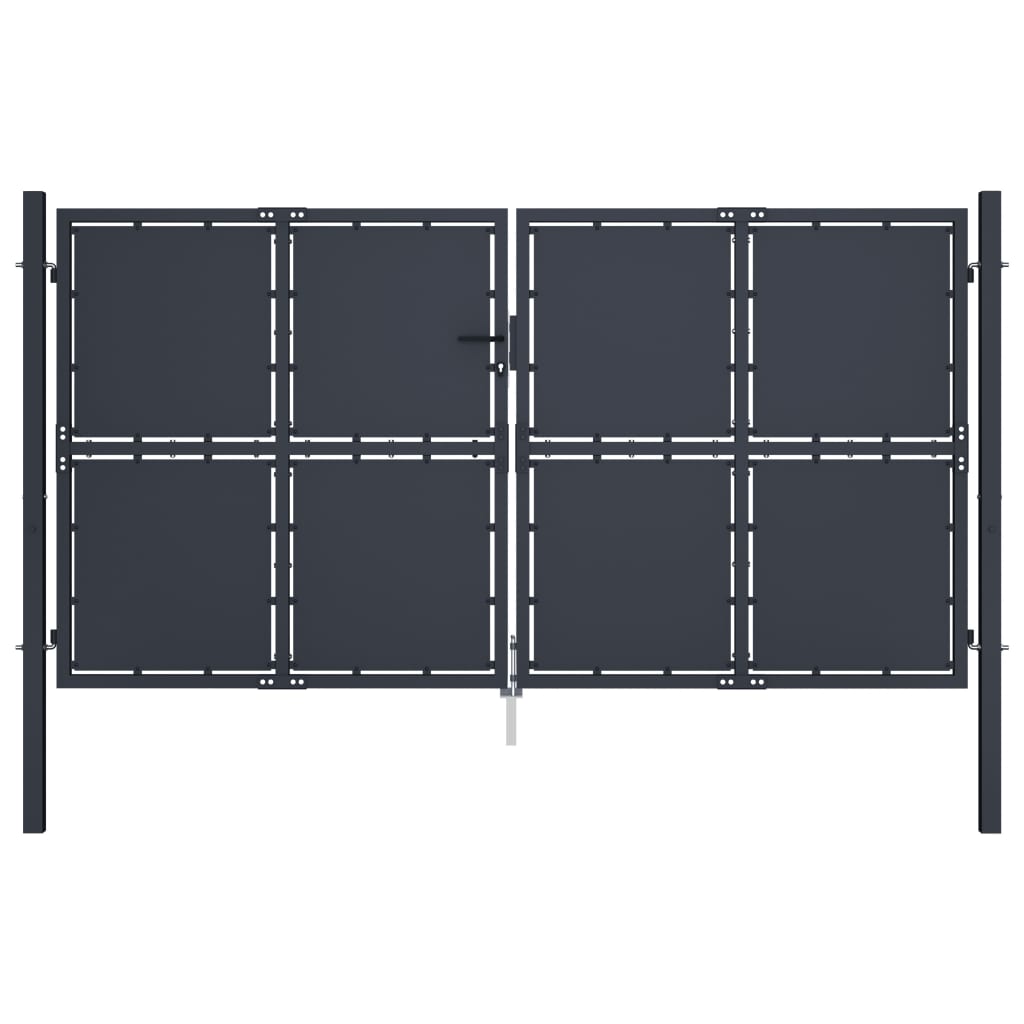 

vidaXL Garden Gate Steel 118.1"x59.1" Anthracite