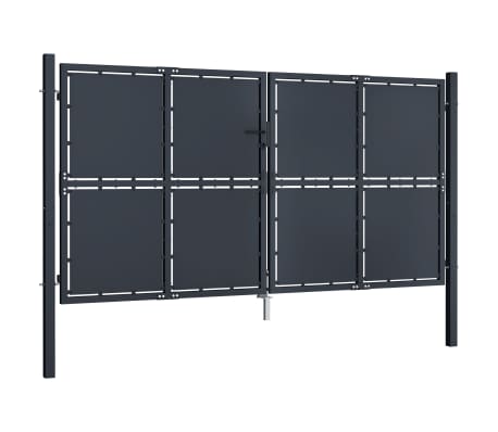 vidaXL Garden Gate Steel 118.1"x59.1" Anthracite