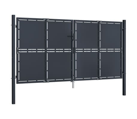 vidaXL Poort 300x175 cm staal antraciet