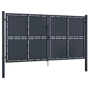 vidaXL Portail de jardin en acier 300 x 175 cm anthracite
