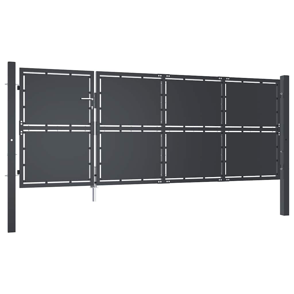 vidaXL Zahradní brána ocel 350 x 125 cm antracitová