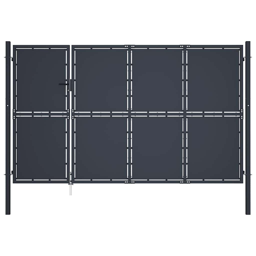 vidaXL Zahradní brána ocelová 350 x 150 cm antracitová